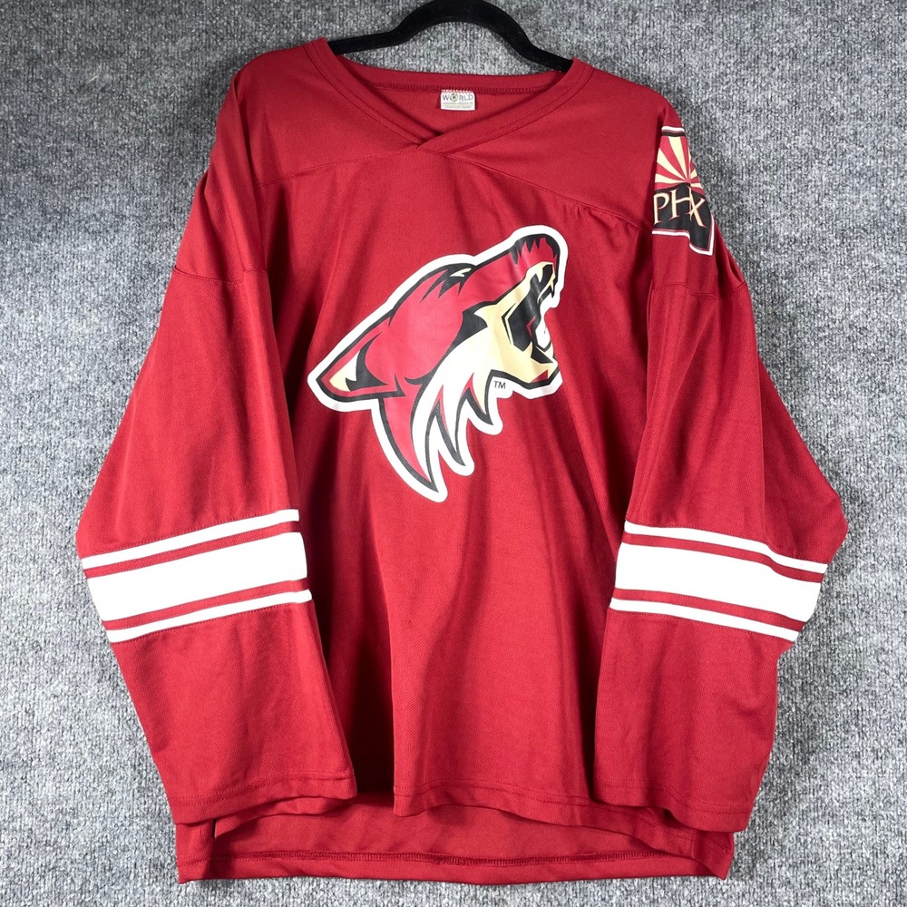 Phoenix Coyotes Hockey Jersey Mens Large Red NHL Practice Sleeve Hit Retro